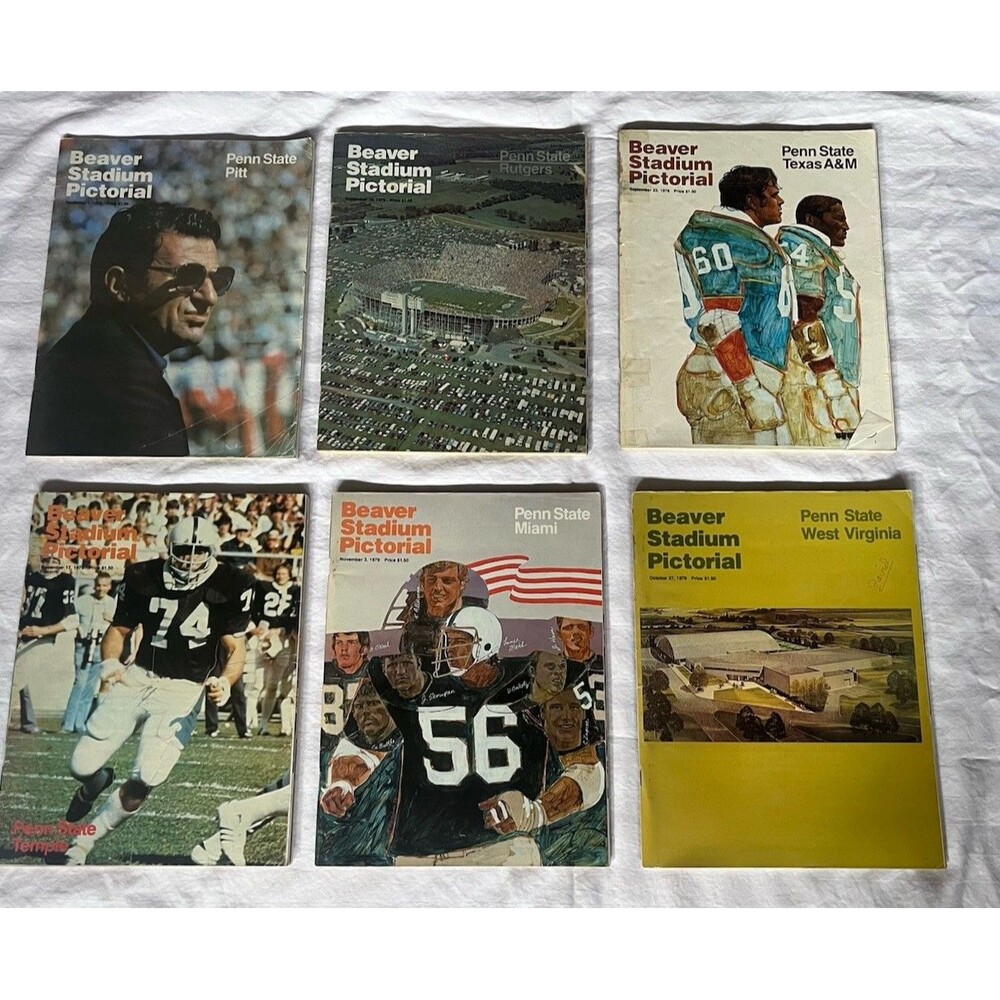Vintage 1979 Penn State Football Program Lot of 6 Miami Texas A&M Pitt Rutgers